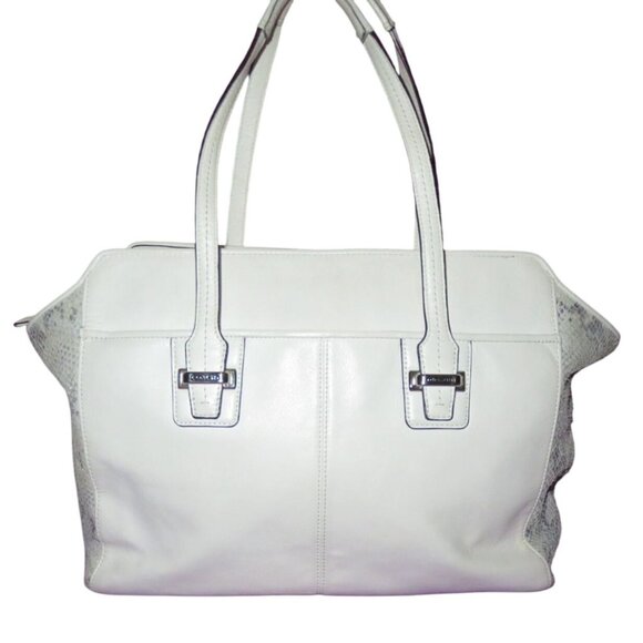 Coach 2014 Taylor Ivory Mixed Exotic Python Leather Alexis Shoulder Tote Bag - Picture 1 of 13